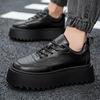 Sneakers Casual Men Genuine Leather White Shoes Fashion Upper Height Increased Platform Flat Shell Toe Board Shoes