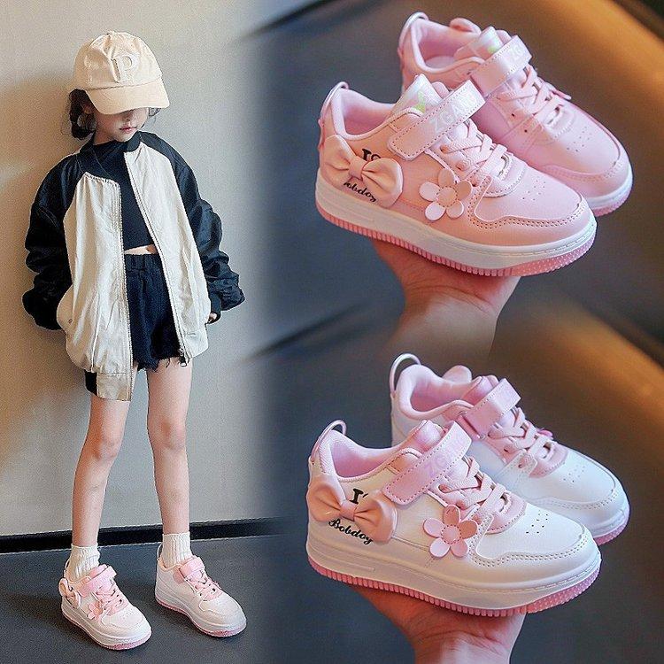 Girls' Shoes New Children's Comfortable Breathable Board Shoes Casual Shoes Spring, Autumn and Autumn Middle-aged Children's Little Girl Shoes Kor
