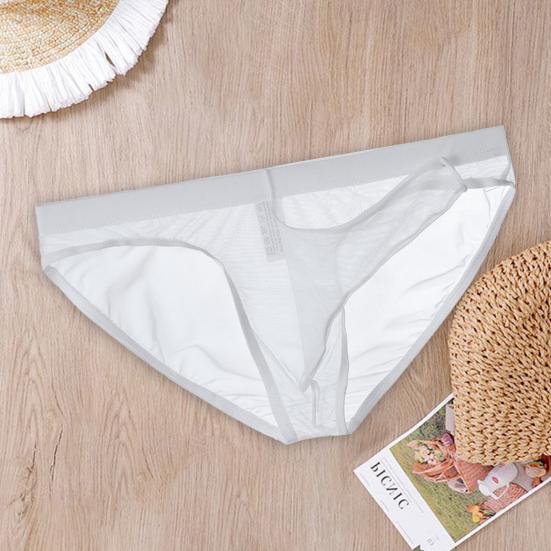 Hüfttiefer 3D Elefantennase Einfarbig Herren Slips Sexy Transparentes Netzgarn Unterhosen