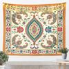 Floral Wall Hanging Bohemian Vintage Lace Damask Art Tapestry Beige Blue Flowers Orange Plaid Microfiber Polyester Tapestries