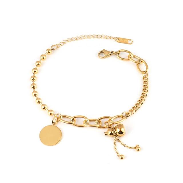 Βραχιόλι από ατσάλι για γυναίκες Ανοξείδωτα βραχιόλια Καρδιά κρεμαστά βραχιόλια μόδας αλυσίδα βραχιόλια Γυναικεία χοντρό βραχιόλι Δώρο κοσμήματα