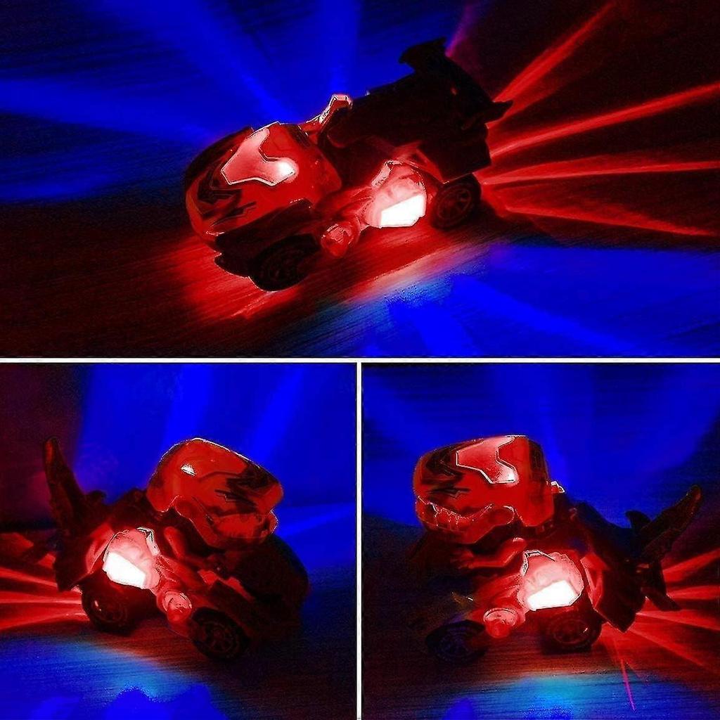 Electric Automatic Dinosaur Transforming Car with Flashing Lights and Sound for 3-7 Years Old Boys Girls Educational Toy Birthday Xmas Gifts for Kids