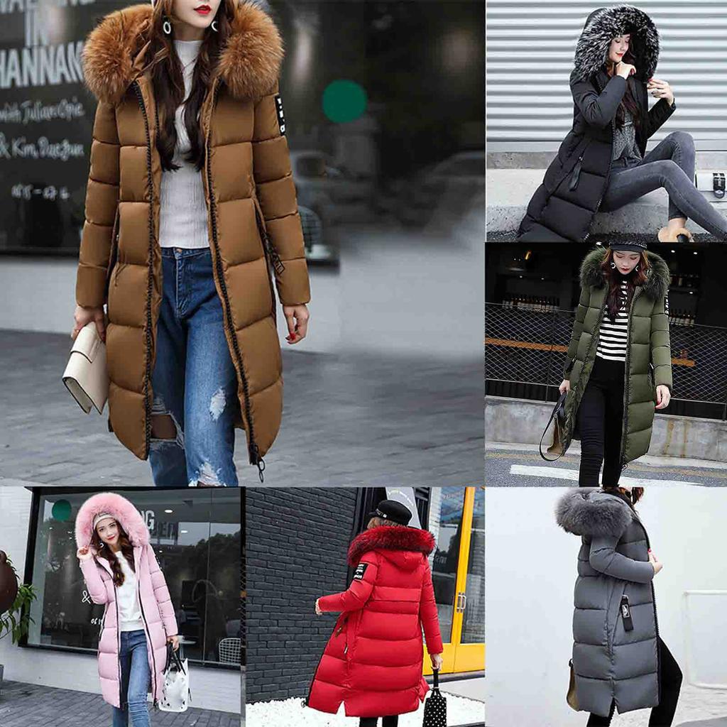 Dámská móda A zimní slim středně dlouhá zateplená bavlněná bunda