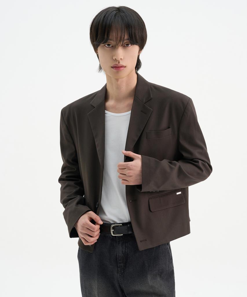Trip Le Sens Custom 3B Crop Blazer_Brown