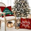 New Red Snowman Christmas Pillow Case Line Printed Pillow Case Festive Room Sofa Decoration Cushion Case