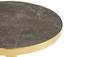 Modern round side table with golden stainless steel frame, table with marble-look surface for the living room, luxurious side table with stable base
