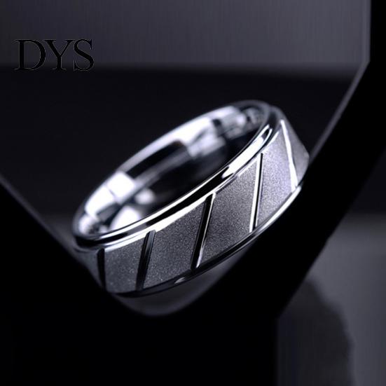 Men Fashion Matte Geometric Band Finger Ring Wedding Engagement Jewelry Gift