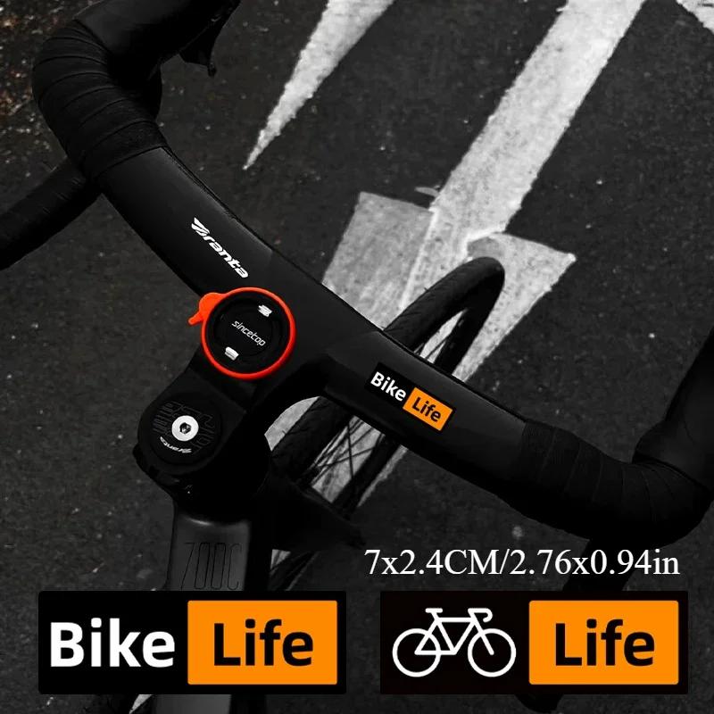 Bike Life Vinyl Sticker, Black Waterproof Durable Decal for Road Bike Steering Wheels Frame Tubes Decor