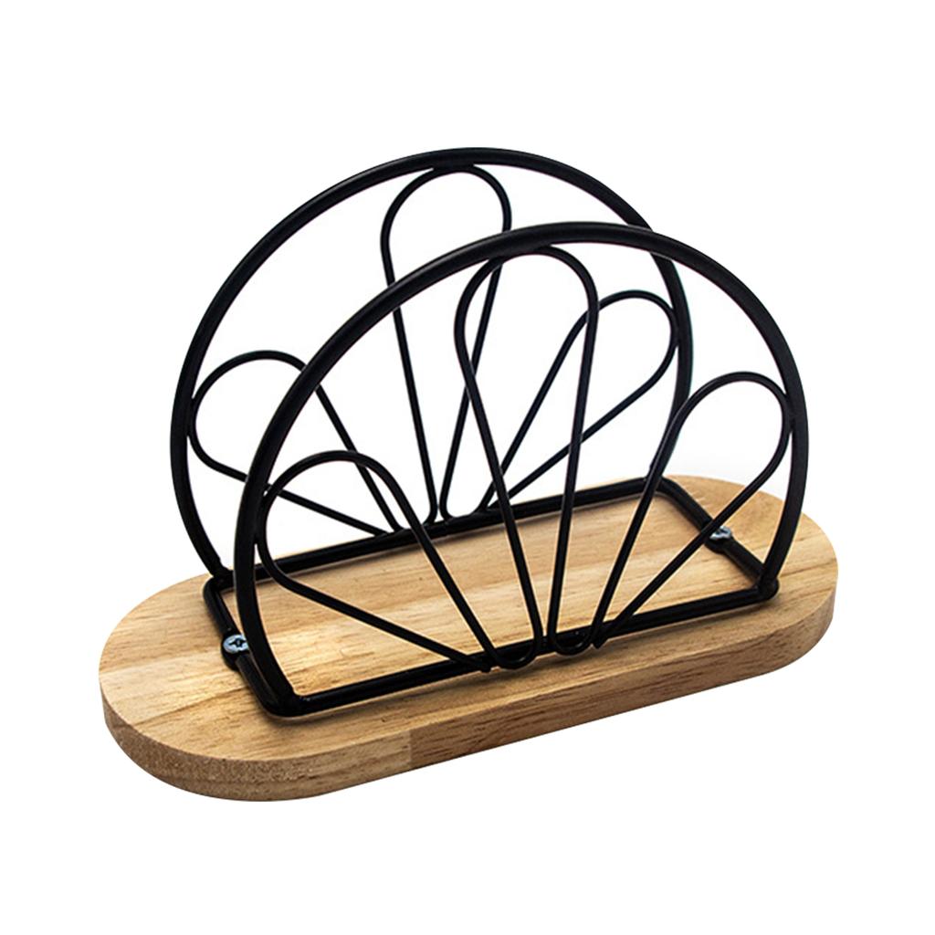 Napkin Holder, Countertop Napkin Organizer, Desktop Paper Dispenser with Wood Base, for Restaurants Cocktail Cookouts Bar Decor