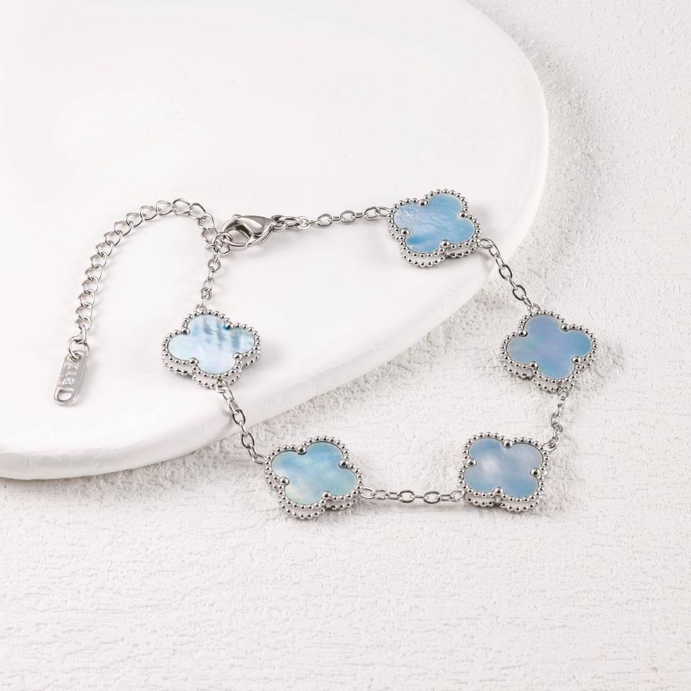 Four-leaf Clover Bracelet for Women Double-sided Genuine Mother-of-pearl Luxurious and High-end Fashion Accessory