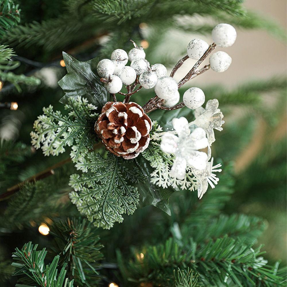 Plastic Simulation Pine Cone Branches Handmade Fake Plant Artificial C  Merry Christmas Decoration