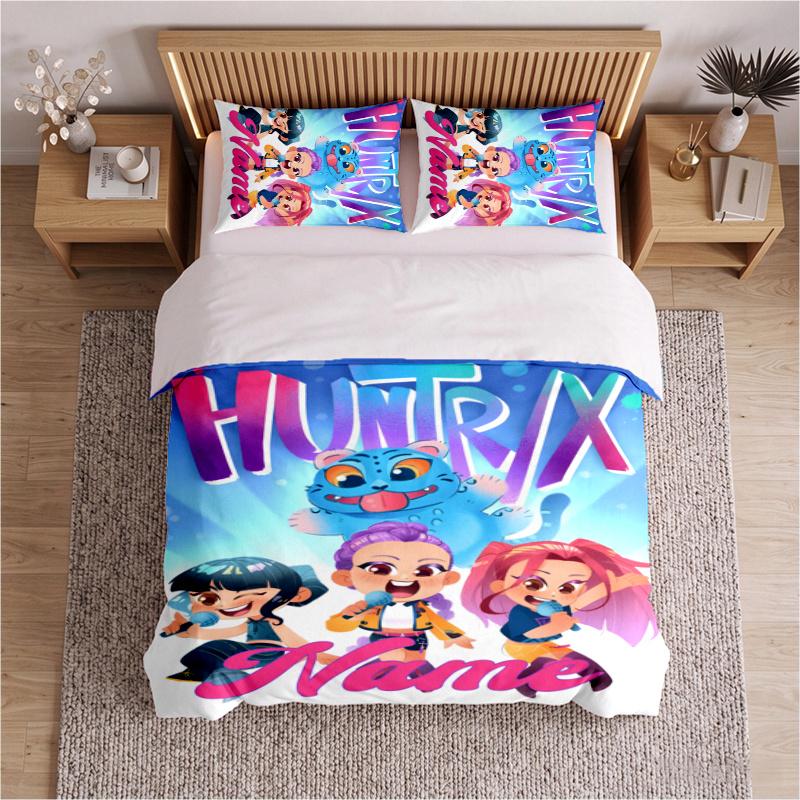 HUNTRIX (211) Custom Name Bedding Set 3 Pieces Bed Set Includes 1 Duvet Cover and 2 Pillowcases Soft Bed Set for Bedroom Decor Gift