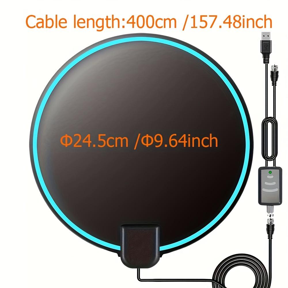 Digitale HDTV-Antenne mit großer Reichweite, 100 Meilen, verstärkter Signalverstärker für den Innenbereich, unterstützt 4K 1080P, UHF, VHF, FM, lokale Kanäle mit