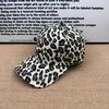 American retro leopard print baseball cap men's and women's enlarged brim sun hat showing face small versatile cap spring and summer