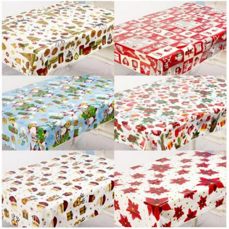 Christmas Printed Tablecloth Creative Pvc Christmas Table Tablecloth Christmas Tabletop Disposable Tablecloth