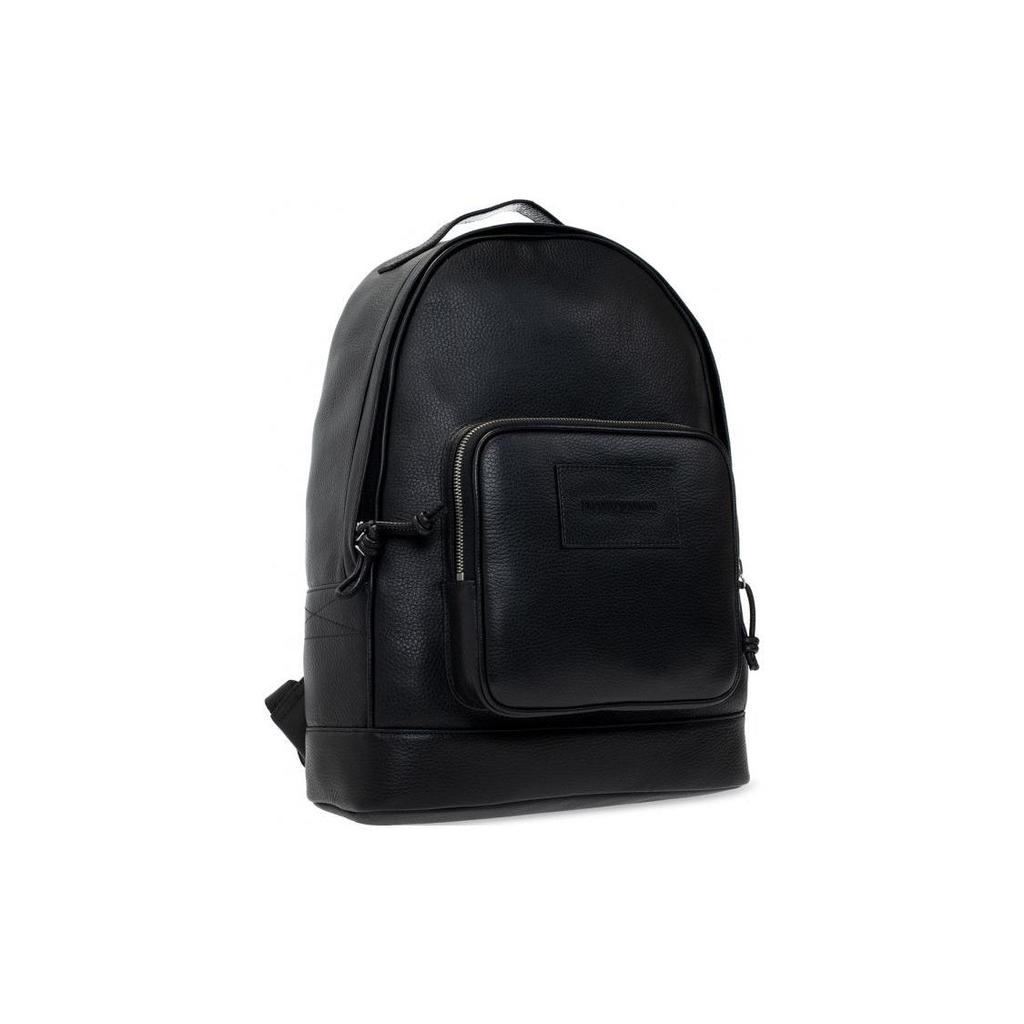 Emporio Armani Zipper Leather Backpack Large Men backpack Black Y4O334-Y068E-80001