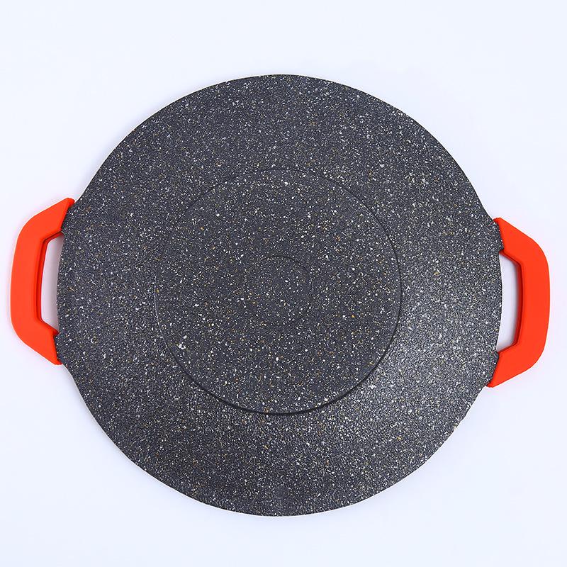 Koreanische Medizinische Stein Antihaft BBQ Grillpfanne für Tragbares Outdoor Kochen