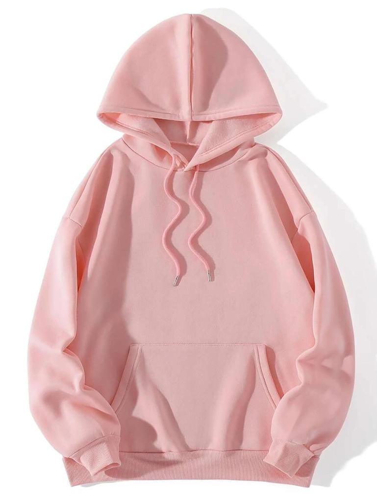 Unisex Solid Color Loose Hooded Sweatshirt for Autumn/Winter 2023
