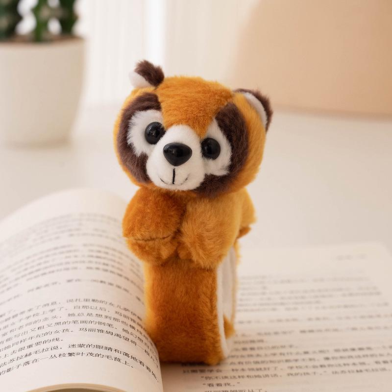 Tiger & Raccoon Plush Snap Band Bracelet - Cute Kids' Zoo Animal Wrist Accessory with Small Pendant