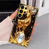 Golden Deer with Crystal Print phone case glass s26 ultra case mobile phones for Samsung Galaxy S26 S25 S24 S23 S22FE Ultra Plus
