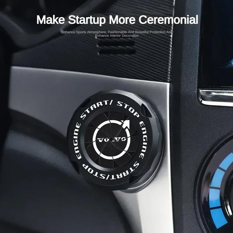 For Volvo Car Onekey Start Stop Button Cover Interior Decor Sticker For Volvo ES90 EC40 EX40 EM90 XC90 V60 XC60 V40 S80 S60 S90 BO7
