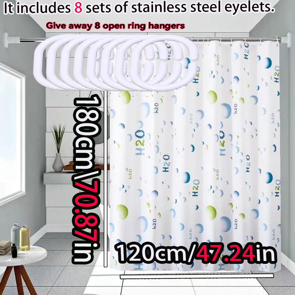 Nordic Feng Shui Molecular Pattern Shower Curtain Waterproof Bathroom Partition Curtain Peva Waterproof Privacy Protection Opaqu