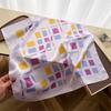 Plaid Color Matching Simulation Silk Printing Silk Scarf Small Square Scarf High-end Shawl Sunscreen Neck Scarf Headscarf Scarf Women