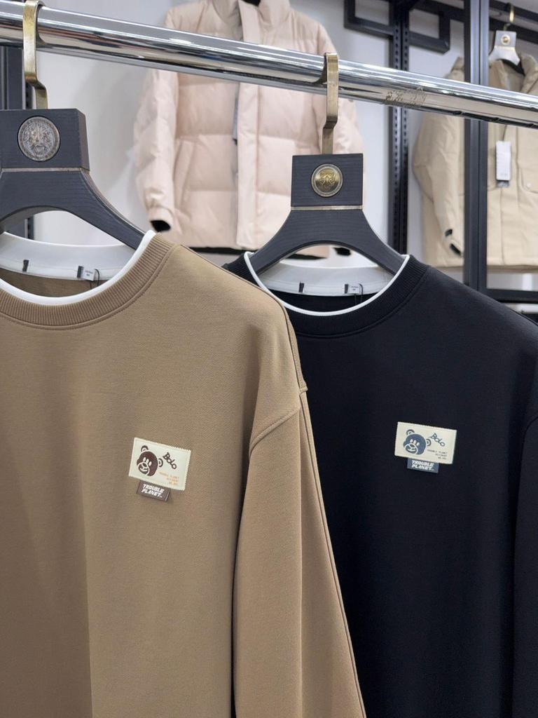 H Family 84% Cotton Autumn Round Neck Long Sleeve Hoodie for Mid-Age and Youth - Solid Color, Casual Warm Base Layer (3Y073A)