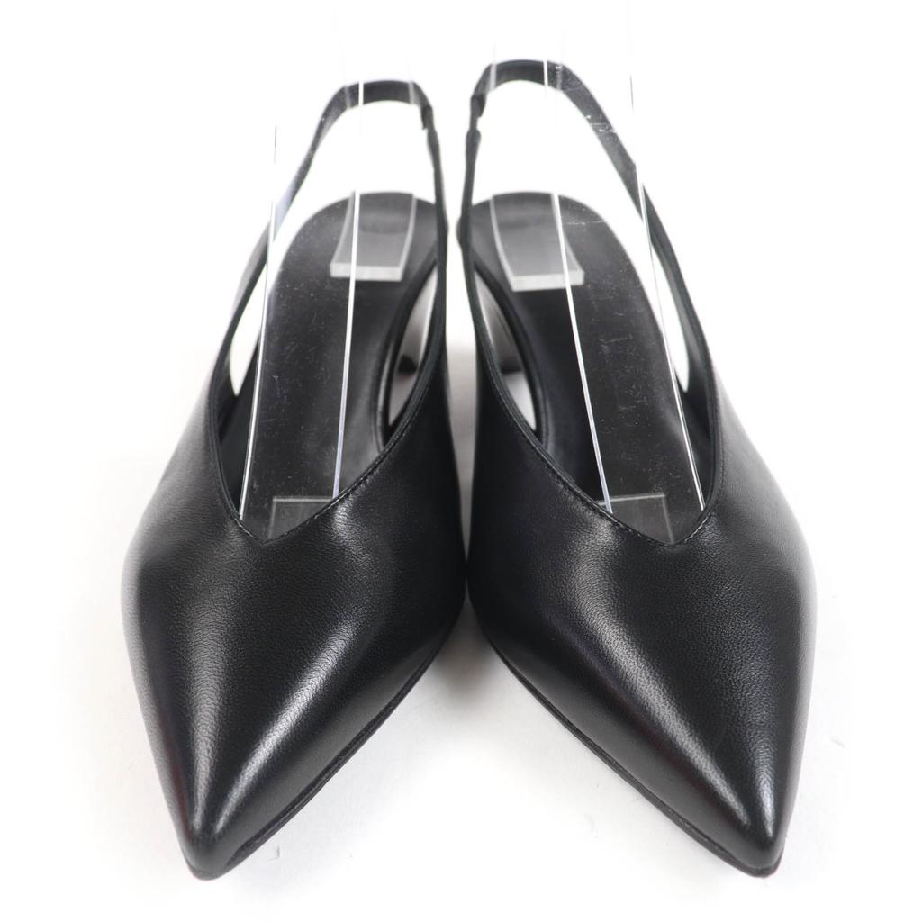 Hermes Pumps Antim 55 Slingbacks aus Leder mit spitzer Zehenpartie schwarzes Leder Damen 36 Gebraucht