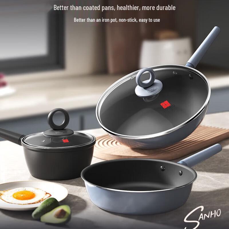 SANHO Titanium Non-Stick 3-Piece Cookware Set
