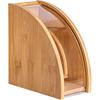 DECHOUS Coffee Filter Holder, Coffee Paper Storage Container for #1#2 V 60 Coffee Filters Bamboo Coffee Filter Paper Dispenser Rack with Dustproof