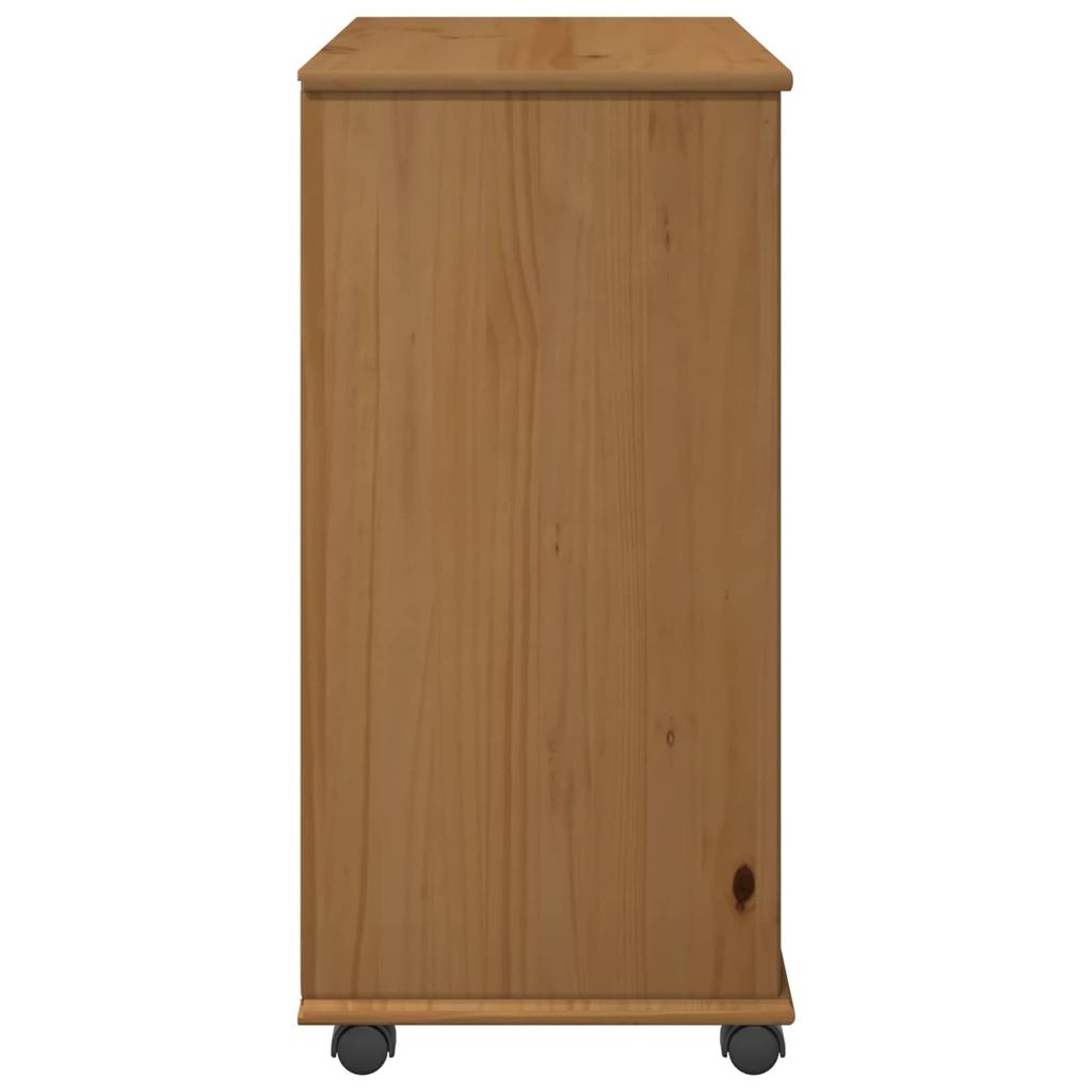 Honigbrauner mobiler Schrank 63,5 x 39 x 79 cm Massivholz Kiefer