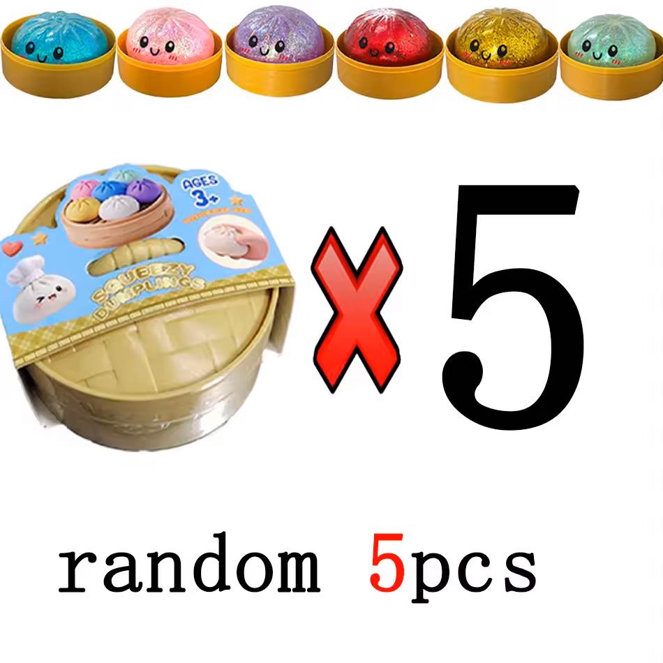 Barevné 6 stylů Třpytivé knedlíky Třpytivé knedlíky Mačkací hračky s krabičkou Knedlíky Senzorická mačkací hračka pro úlevu od stresu Hračky Dárky