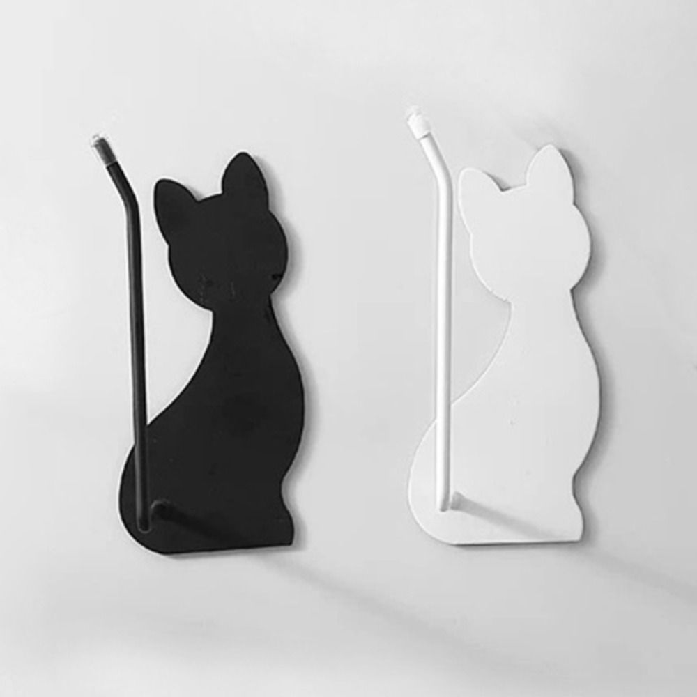 Wall-Mounted Headphone Hanger Self-Adhesive Cable Hanger Stylish Cute Cat Tissue Rack Bathroom
