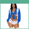 Trendy Adult Halloween Stage Costume Women's Cheerleader Outfit With Star Design