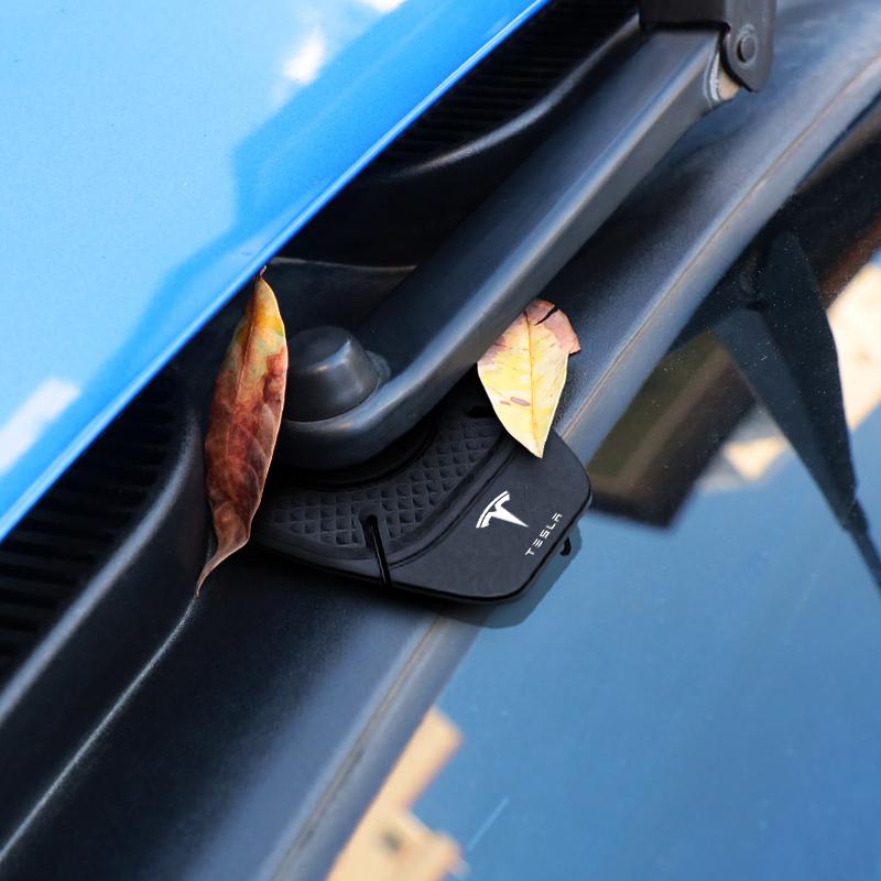 2Pcs Car Windshield Wiper Protective Cover Dust Wiper Emblem Accessories For Tesla Model 3 Model S Model X Model Y Roadster Bonina Coil