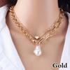 2024 Fashionable Female Baroque Alien Imitation Pearl Necklace Simple and Versatile Love Two-piece Set Creative Gift Accessories