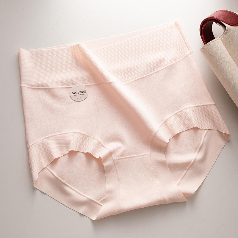 Majtki damskie z wysokim stanem, bezszwowe, oddychające, jedwabne, morwowe, 5A, antybakteryjne, z kroczem