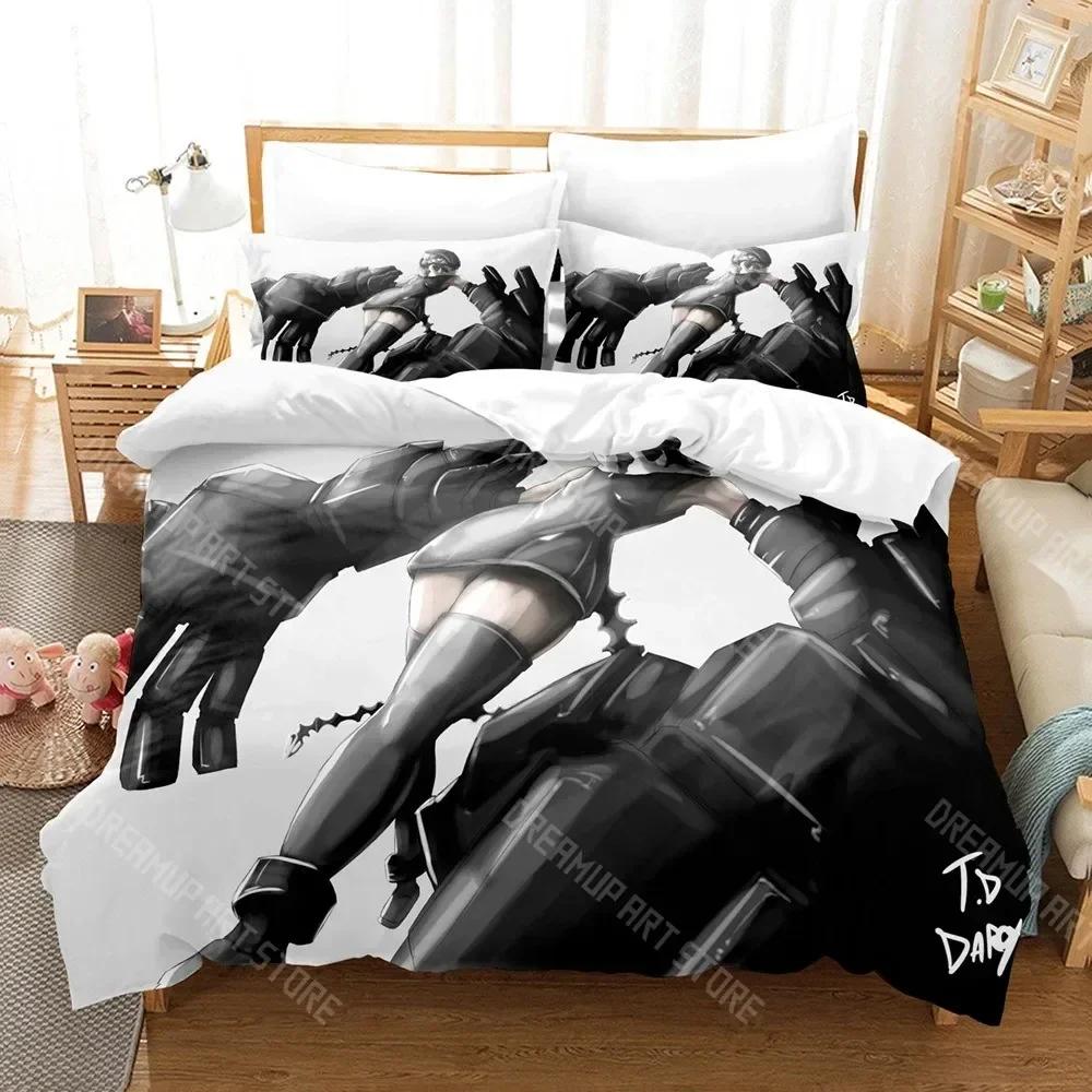 3D Print Black Rock Shooter Duvet Cover Single Double Size For Boys Girls Fashion Bedroom Decor Anime Bedding Set Soft Home