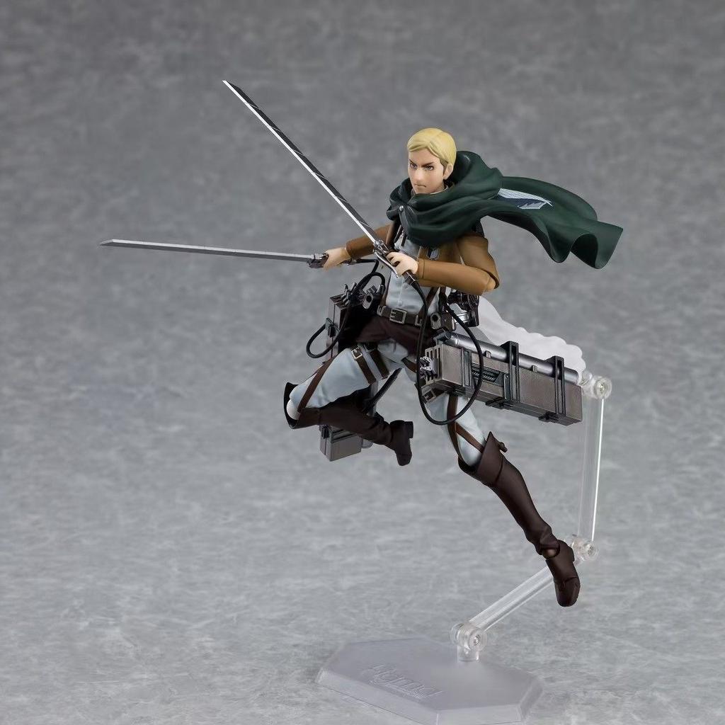 Figma 446 Erwin Smith Action Figure Anime Attack On Titan With Maneuver Gear Posable Model Desktop Ornament Gift For Boy Fans