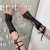Retro Lace Punk Lace Hand Sleeves Y2k Strap Fingerless Gloves  Clothing Decorate Accessories