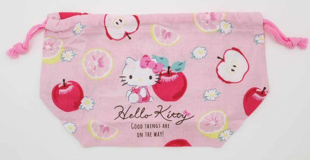 OSK Hello Kitty Fruit Lunch Drawstring Bento Made in Easy to Easy to for Girls and Elementary School (OSK) Bag, Bag, Japan, Stylish, Cute, Simple,