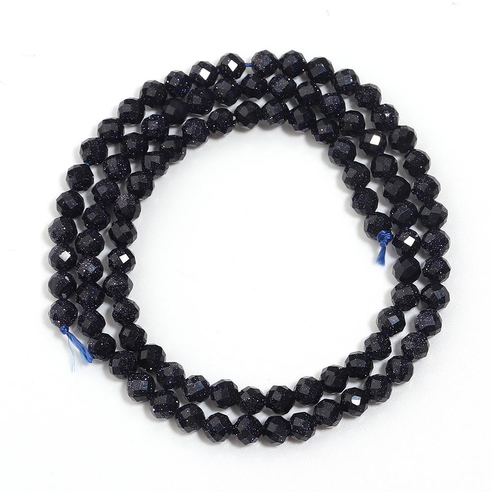 1 Strand 2 3 4mm Natural Blue SandStone Beads Faceted Loose Spacer Beads For Jewelry Making DIY Bracelet Necklace Accessories