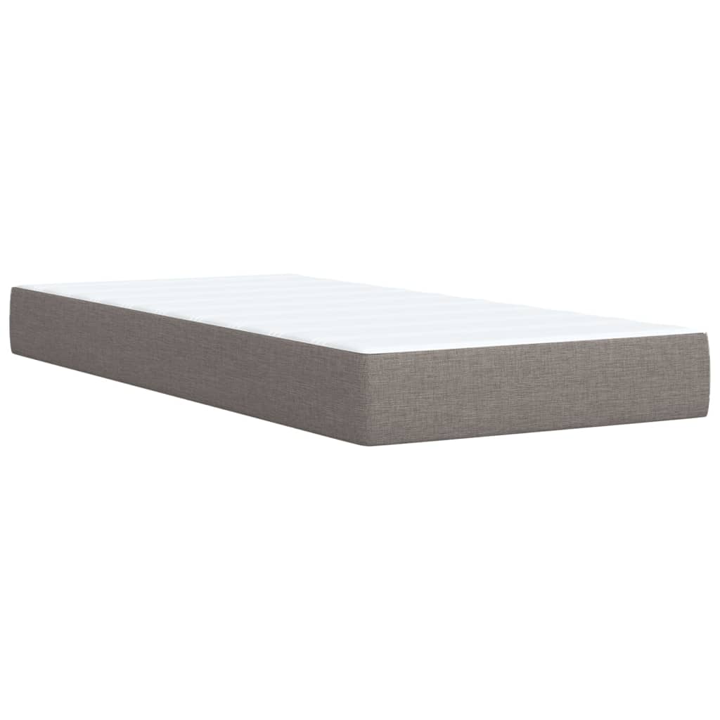 Box Spring Bed with Mattress Taupe 100 x 200 cm Fabric