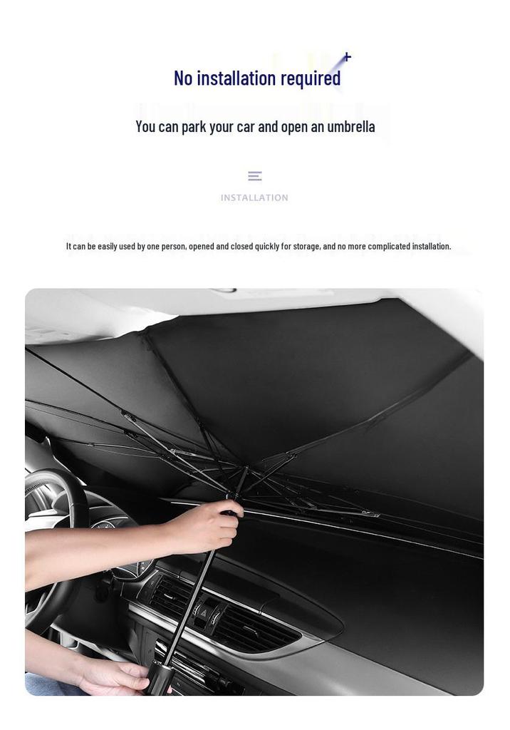 Cartoon Car Sunshade Umbrella for Front Windshield - Heat Insulation Protection