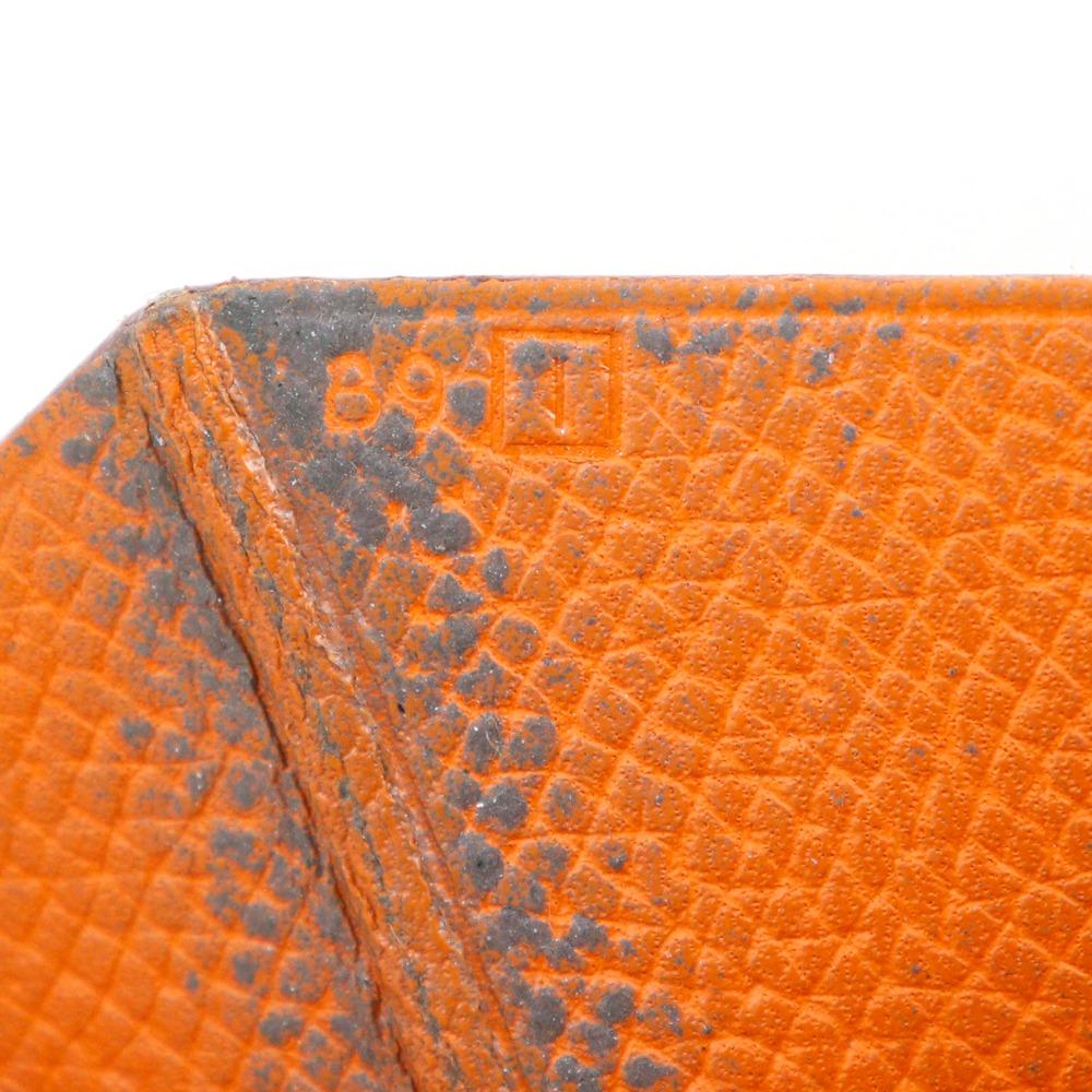HERMES Baan classic Purse Orange / SilverHardware Epsom unisex Used