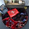 SF 49ers Muster runder Teppich, Teppich für Wohnzimmer Schlafzimmer Spielzimmer, Rutschfeste Bodenmatte, Feiertagsgeschenke und Geburtstagsgeschenke.