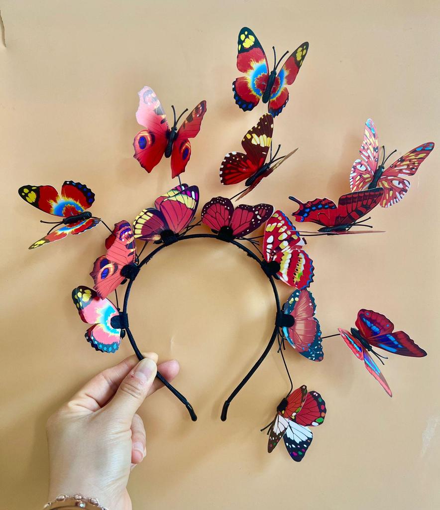 Elegant Korean-Style Bridal Floral Wreath Butterfly Headband