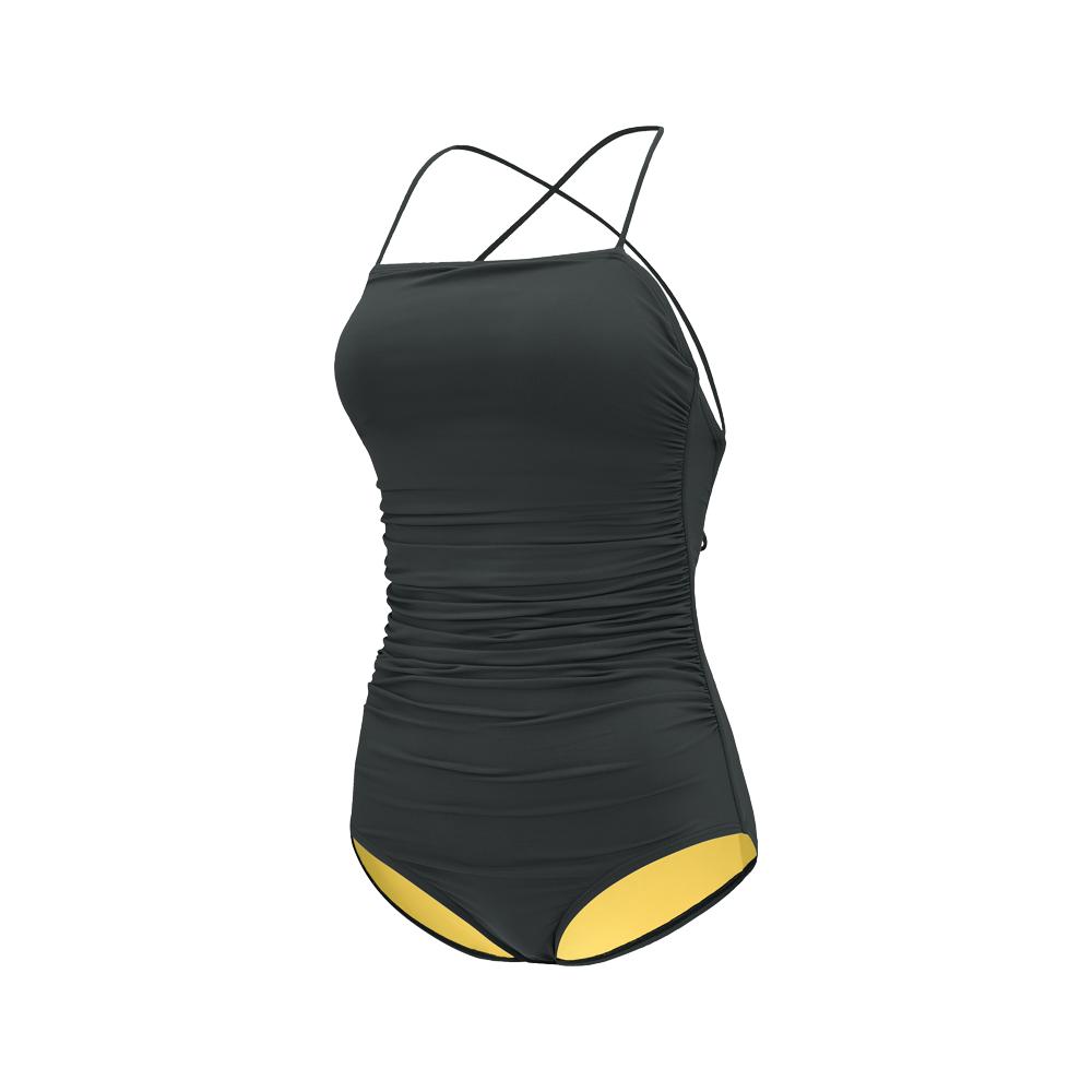Diebeu La Vie Halter Swimsuit_Veil Shade (Charcoal)