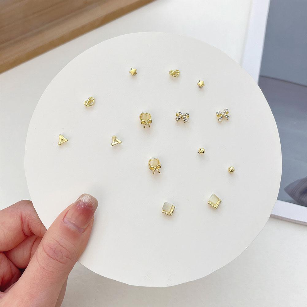 

Изысканный маленький набор серег на одну неделю, милые серьги из сплава, серьги-гвоздики, ювелирные аксессуары для женщин 19